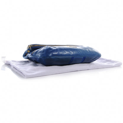 Jimmy Choo Leather Mave Foldover Clutch Electric Blue 4 of 7