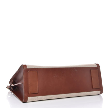 Saint Laurent Linen Calfskin Souple Sac De Jour 48H Duffle Cognac 5 of 12