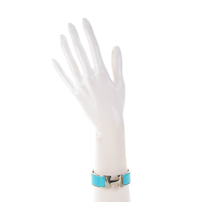 Hermes Enamel Wide Clic Clac H Bracelet PM Turquoise 2 of 6