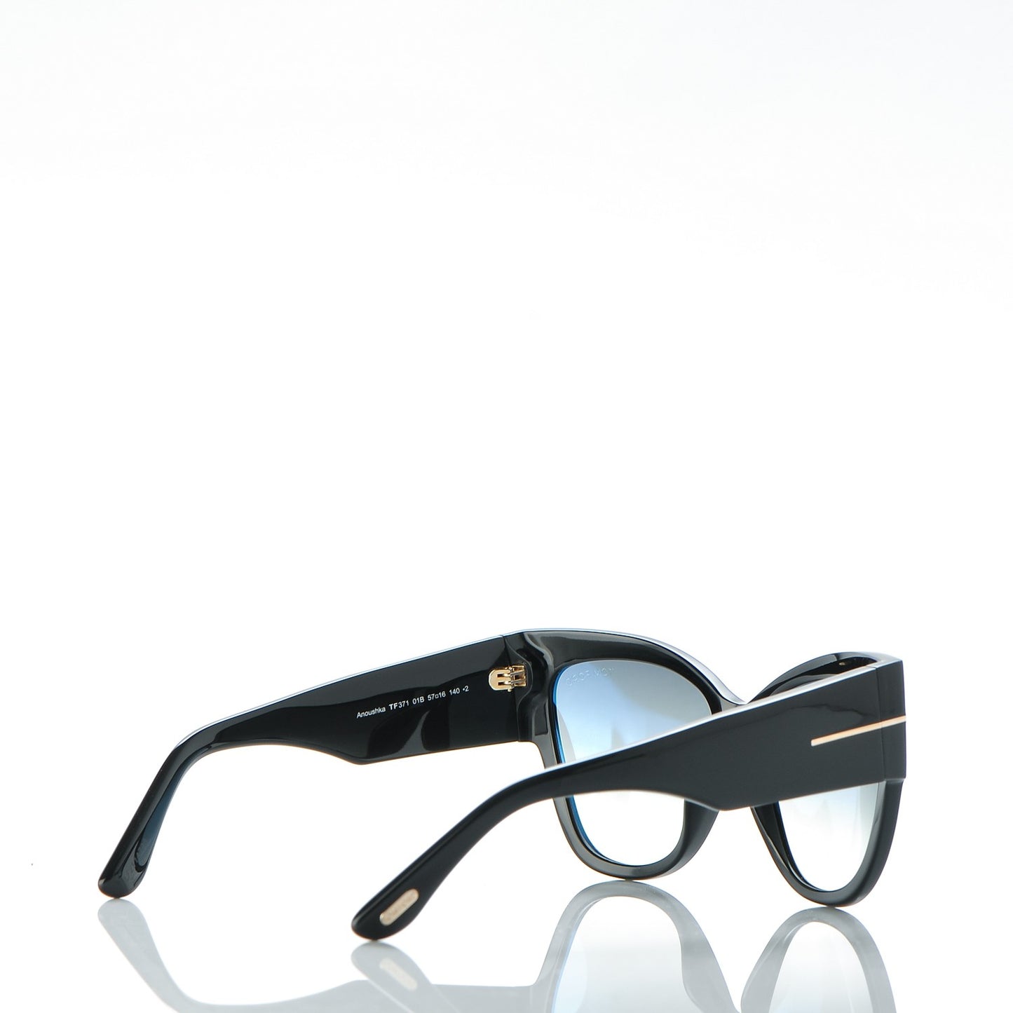 Acetate Anoushka Cat Eye Sunglasses TF371 Black