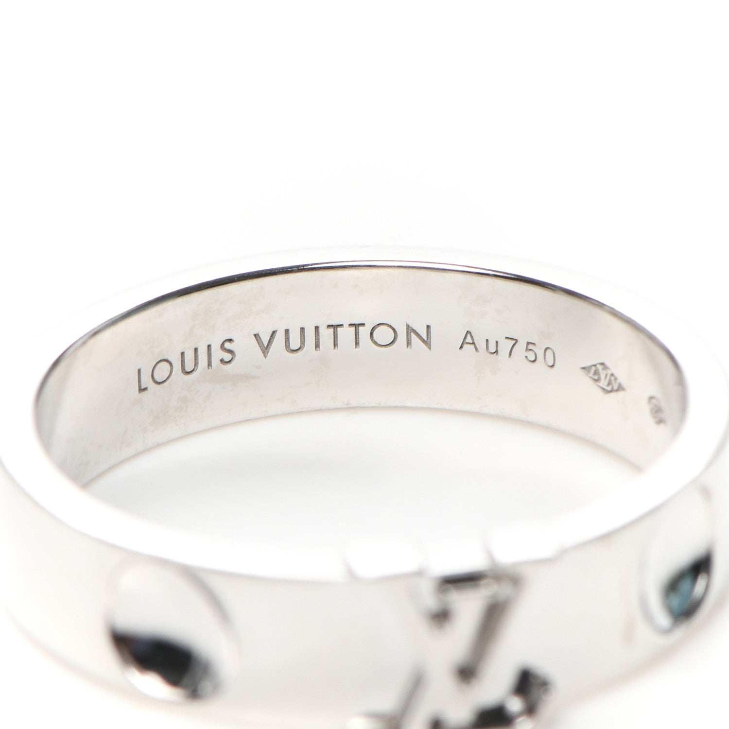 Louis Vuitton 18K White Gold Empreinte LV Ring 59 8.75 4 of 4