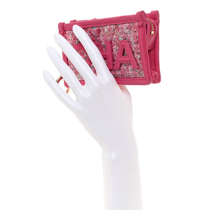 Chanel Tweed PVC Lambskin Key Pouch Pink 2 of 9