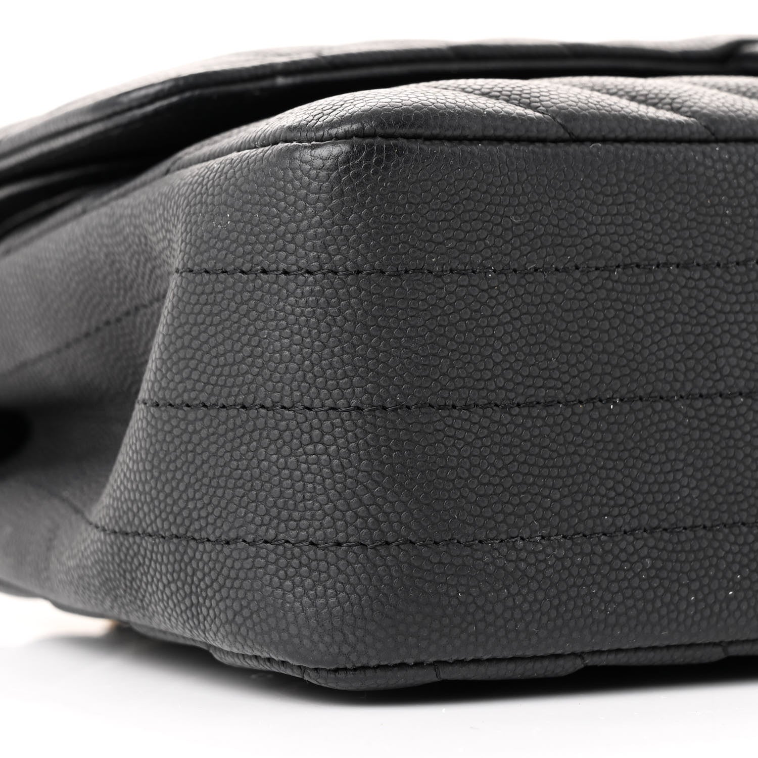 Chanel Caviar Chevron Quilted Medium Double Flap Black 9 of 11