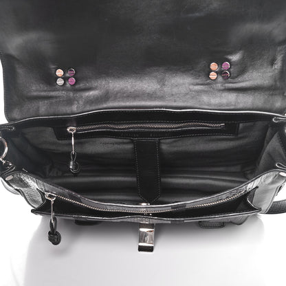 Proenza Schouler Lambskin Karung Ayers Medium Paneled PS1 Satchel Black 5 of 9