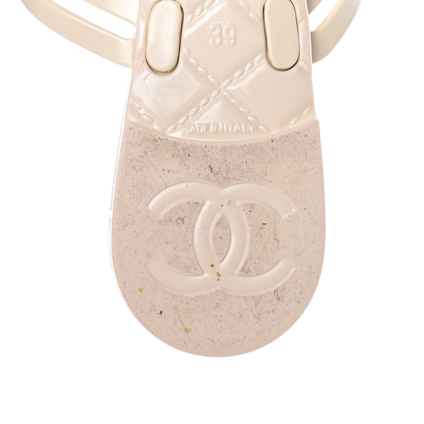 Jelly Camellia Thong Sandals 39 Ivory Black
