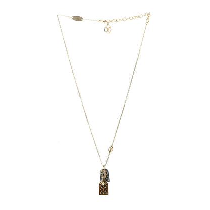 Louis Vuitton Nanogram Name Tag Necklace Gold 3 of 6