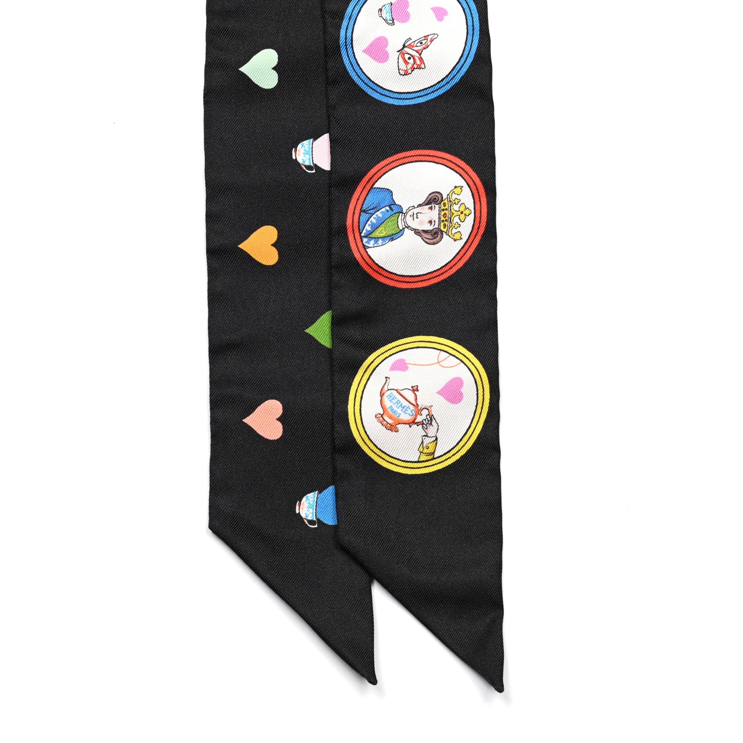 Hermes Silk Tea Time Twilly Black Rouge Multicolor 2 of 4