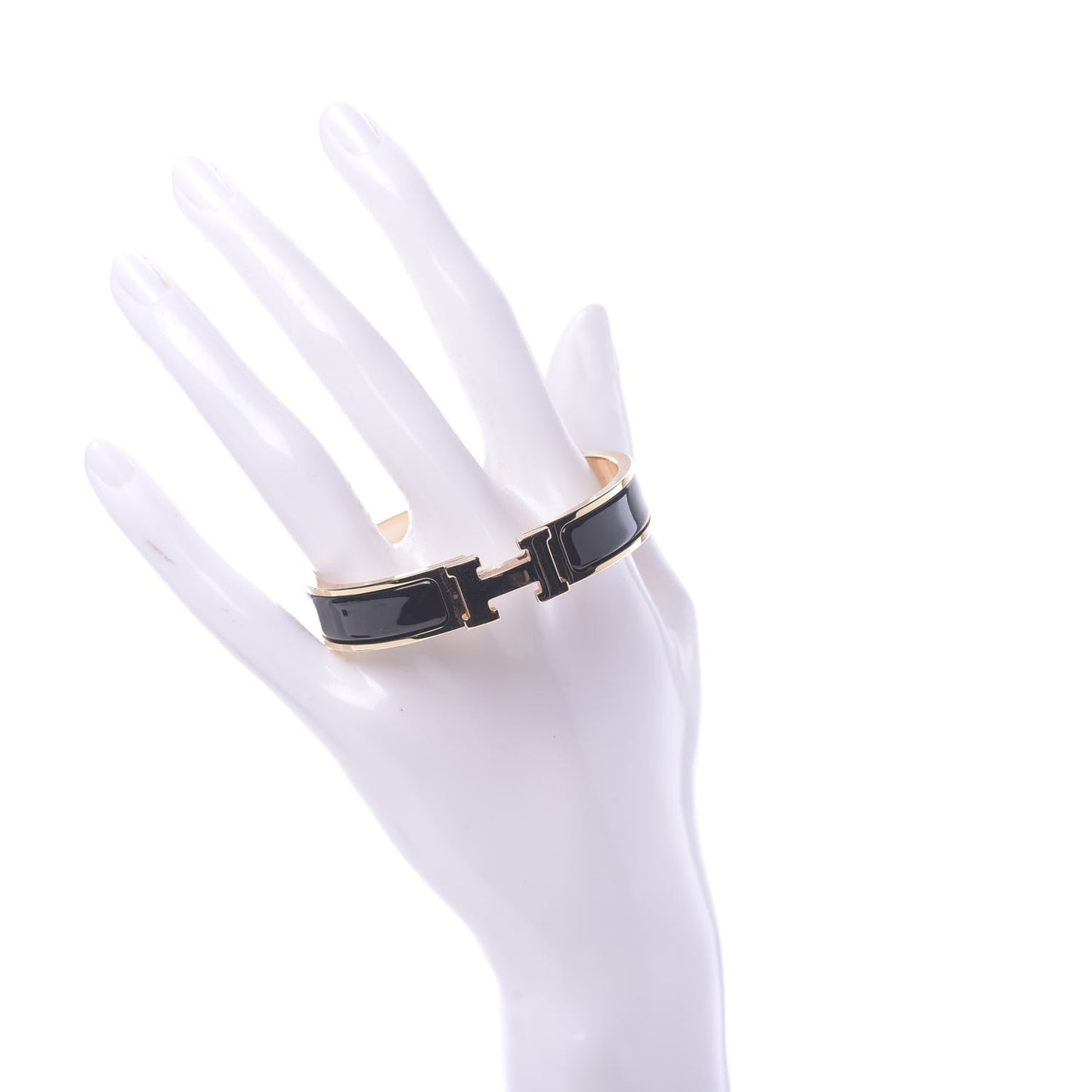 Enamel Narrow Clic Clac H Bracelet PM Black