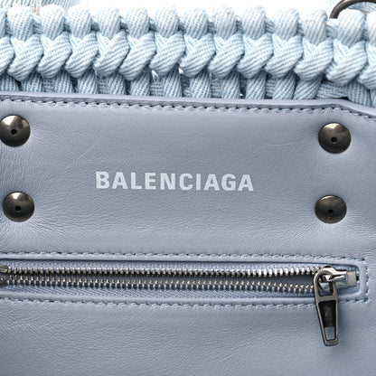 Balenciaga Washed Frayed Denim Braided XS Bistro Basket Blue 6 of 13