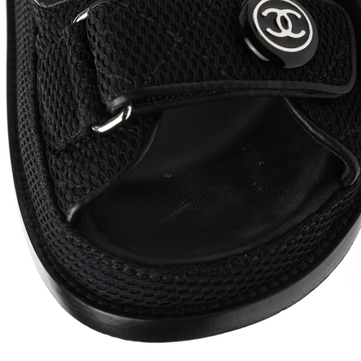 Chanel Fabric Velcro Dad Sandals 35 Black 14 of 15