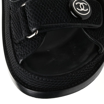 Chanel Fabric Velcro Dad Sandals 35 Black 14 of 15