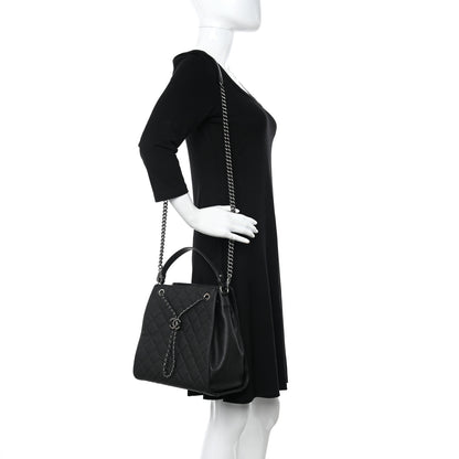 Chanel Caviar Quilted Medium CC Bucket Bag Black 2 of 11