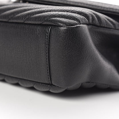 Saint Laurent Sheepskin Matelasse Chevron Monogram Medium College Bag Black 11 of 11
