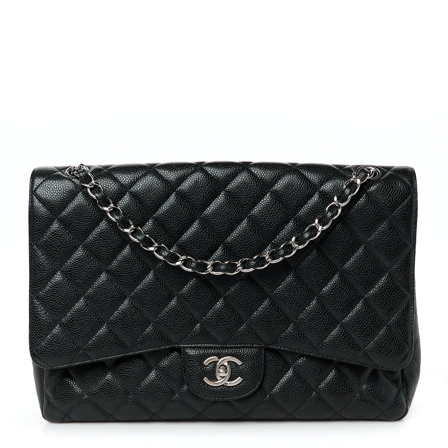 Caviar Quilted Maxi Single Flap Black