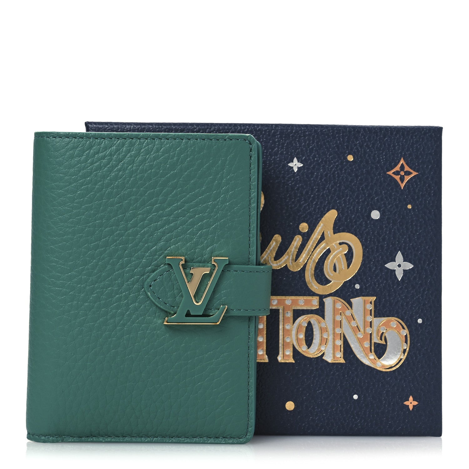 Louis Vuitton Taurillon Capucines Vertical Compact Wallet Green 8 of 8
