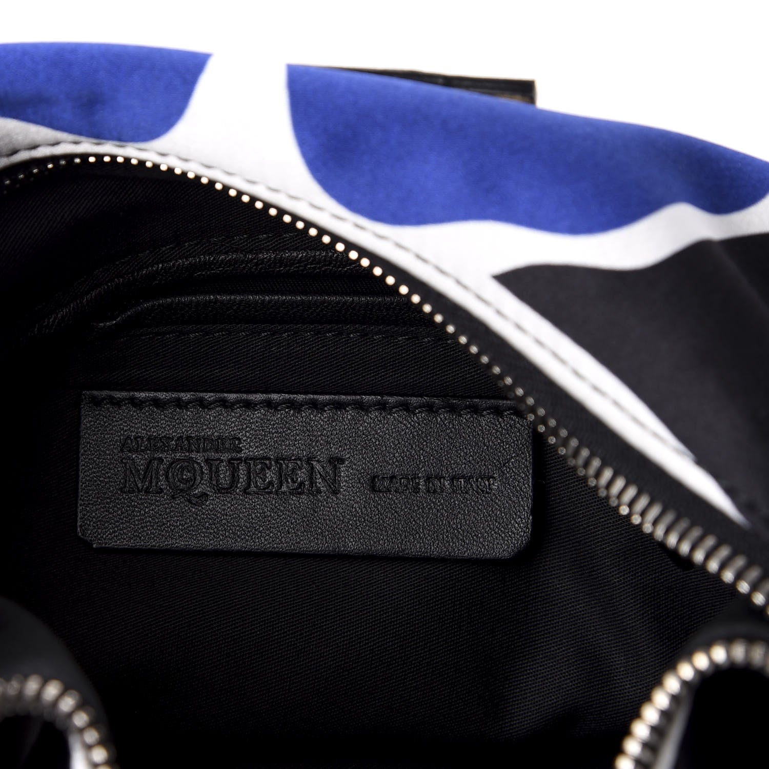 Alexander McQueen Silk Flower Collage De Manta Clutch Royal Blue Black 7 of 9