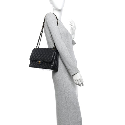 Chanel Lambskin Quilted Jumbo Double Flap Black 2 of 14