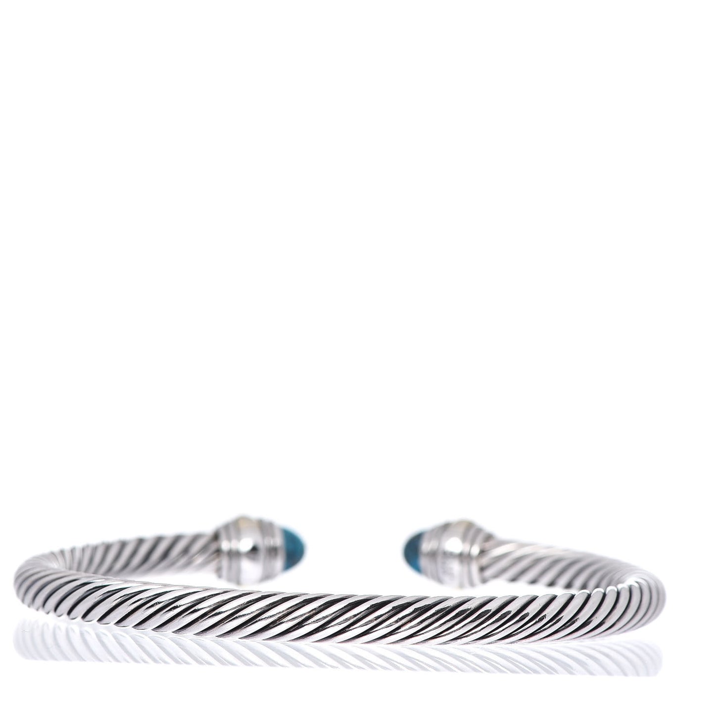 Sterling Silver 14K Yellow Gold Turquoise 5mm Cable Classics Bracelet
