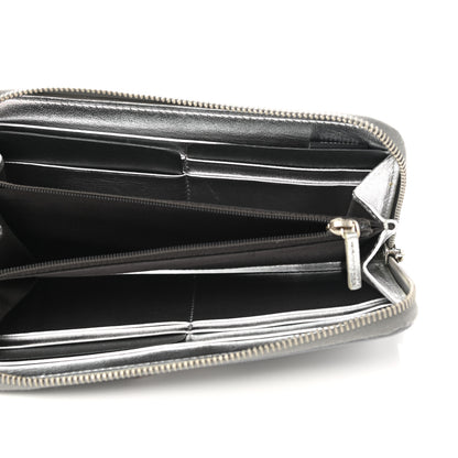 Fendi Vitello Lampo Zip Around Wallet Argento 5 of 8