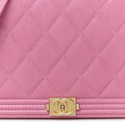 Chanel Caviar Quilted Boy Wallet On Chain WOC Pink 9 of 11