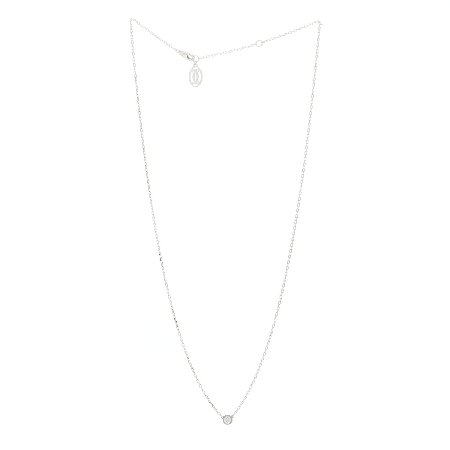 Cartier 18K White Gold Diamond SM D'Amour Pendant Necklace 3 of 6
