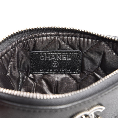 Chanel Metallic Sheepskin Quilted Small Pouch Dark Silver 6 of 8