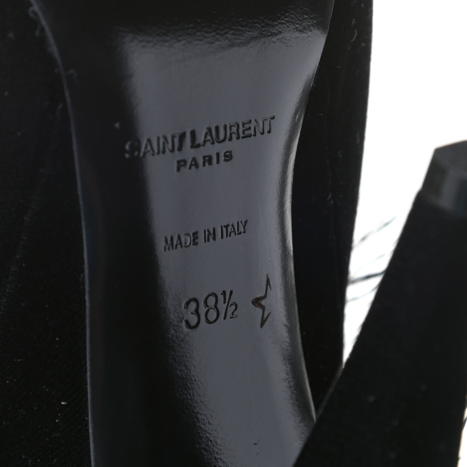 Saint Laurent Velluto Master Ostrich Yeti 110 Over The Knee Boots 38.5 Black 7 of 11