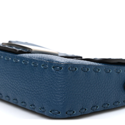 Fendi Cuoio Roma Sellerissima Nappa Sintetica Tape Stitch Mini Baguette Placca Argento 10 of 10