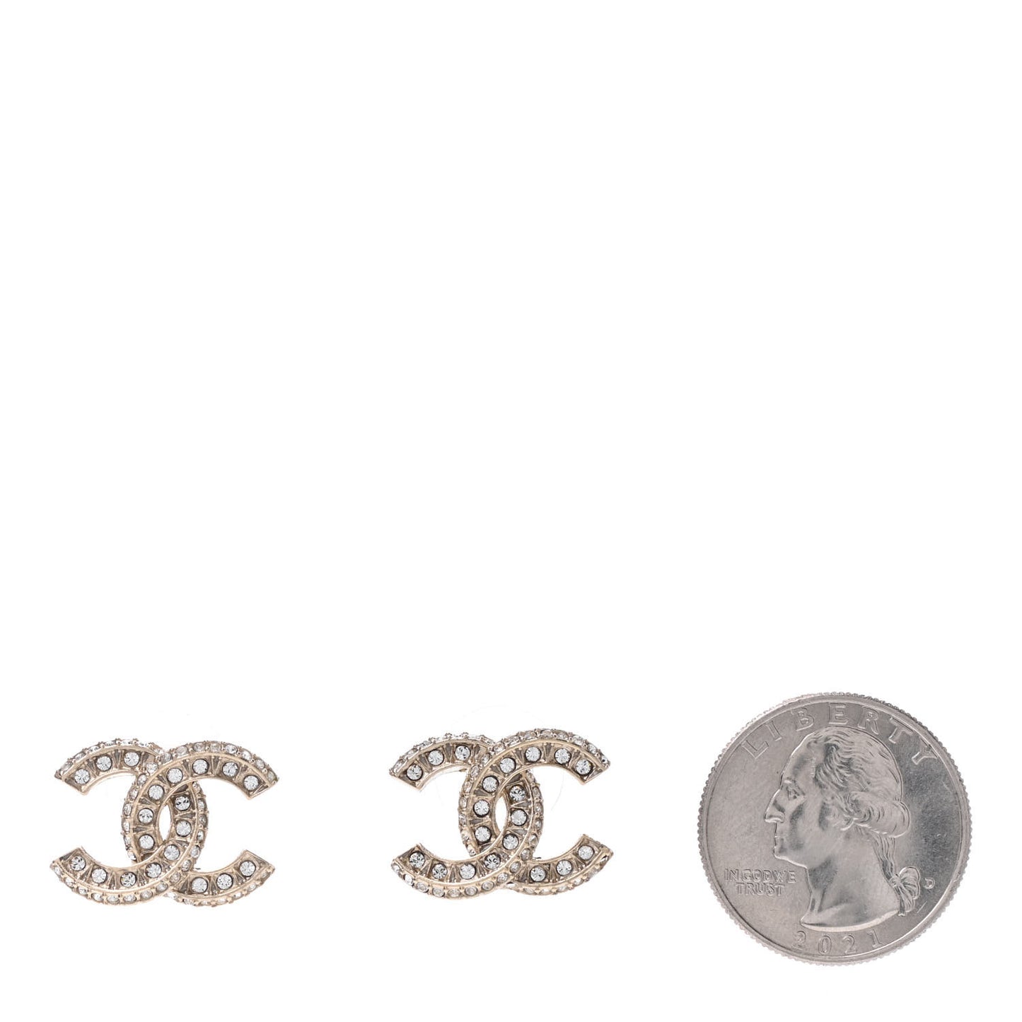 Crystal Timeless CC Earrings Light Gold