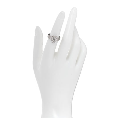 Cartier 18K White Gold Diamond Double Heart Ring 51 5.75 2 of 5