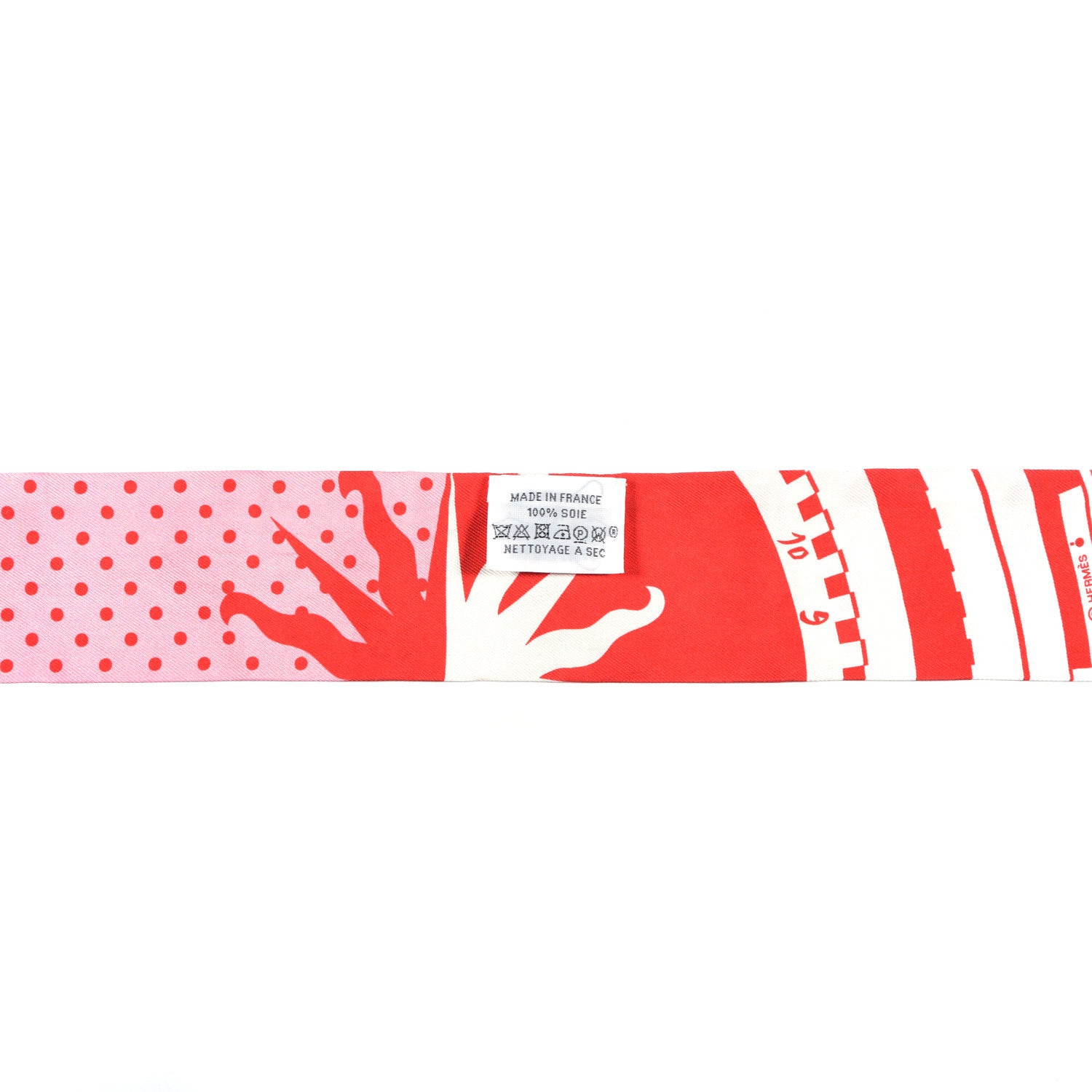 Hermes Silk Astrologie a Pois Twilly Rouge Blanc Rose 4 of 4