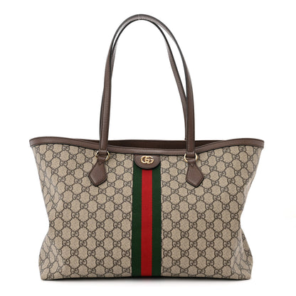 Gucci GG Supreme Monogram Medium Ophidia Shopping Tote Brown 1 of 17