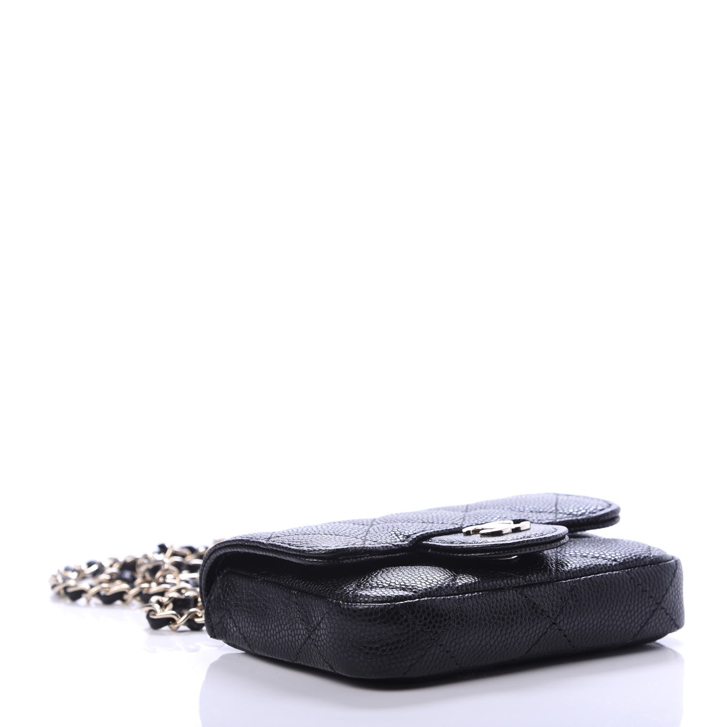 Chanel Caviar Quilted Flap Chain Waist Bag Black 4 of 11