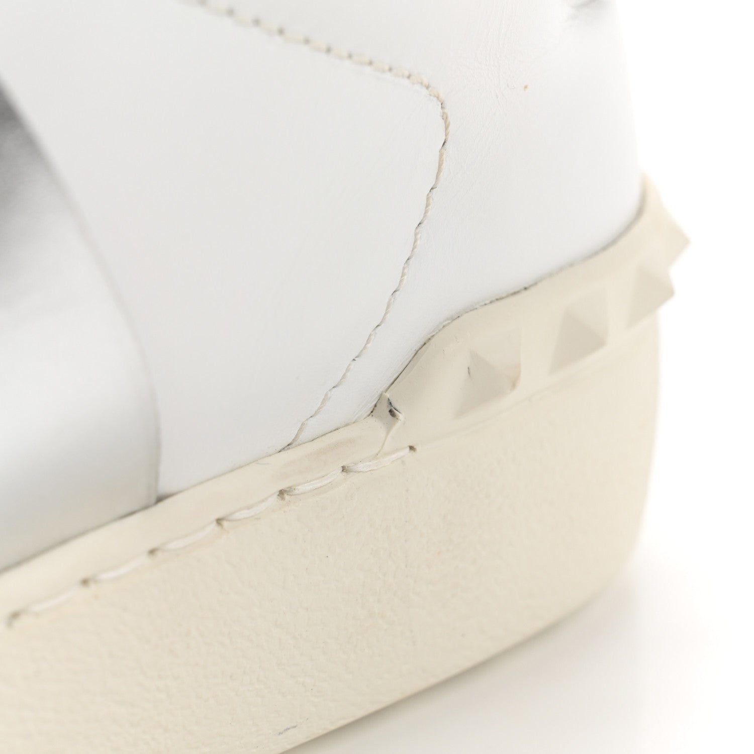 Valentino Garavani Calfskin Rockstud Open Sneakers 40 White Pewter 12 of 13