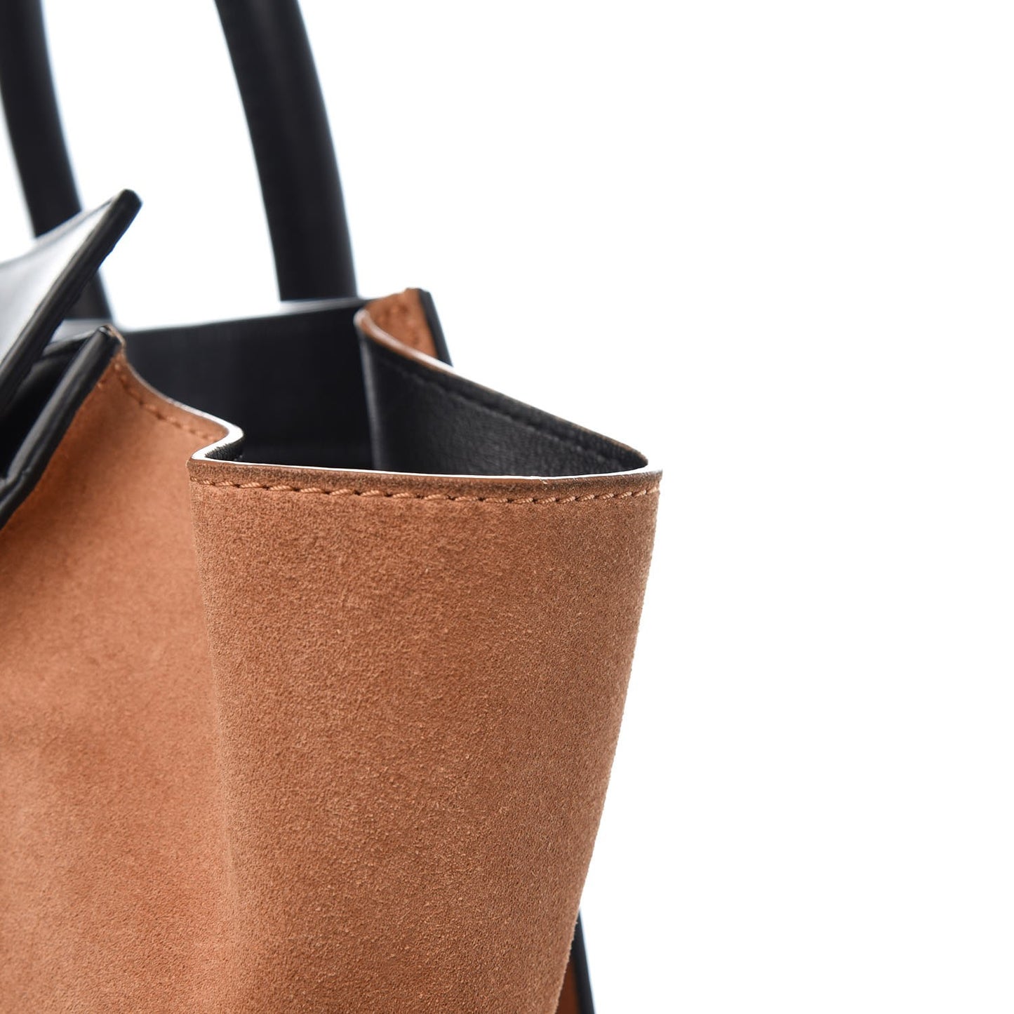 Satin Calfskin Suede Mini Tri-Color Luggage Seashell