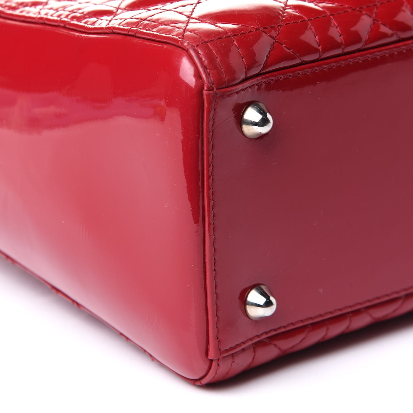 Patent Cannage Large Lady Dior Red