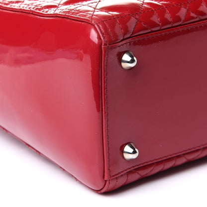 Christian Dior Patent Cannage Large Lady Dior Red 9 of 12