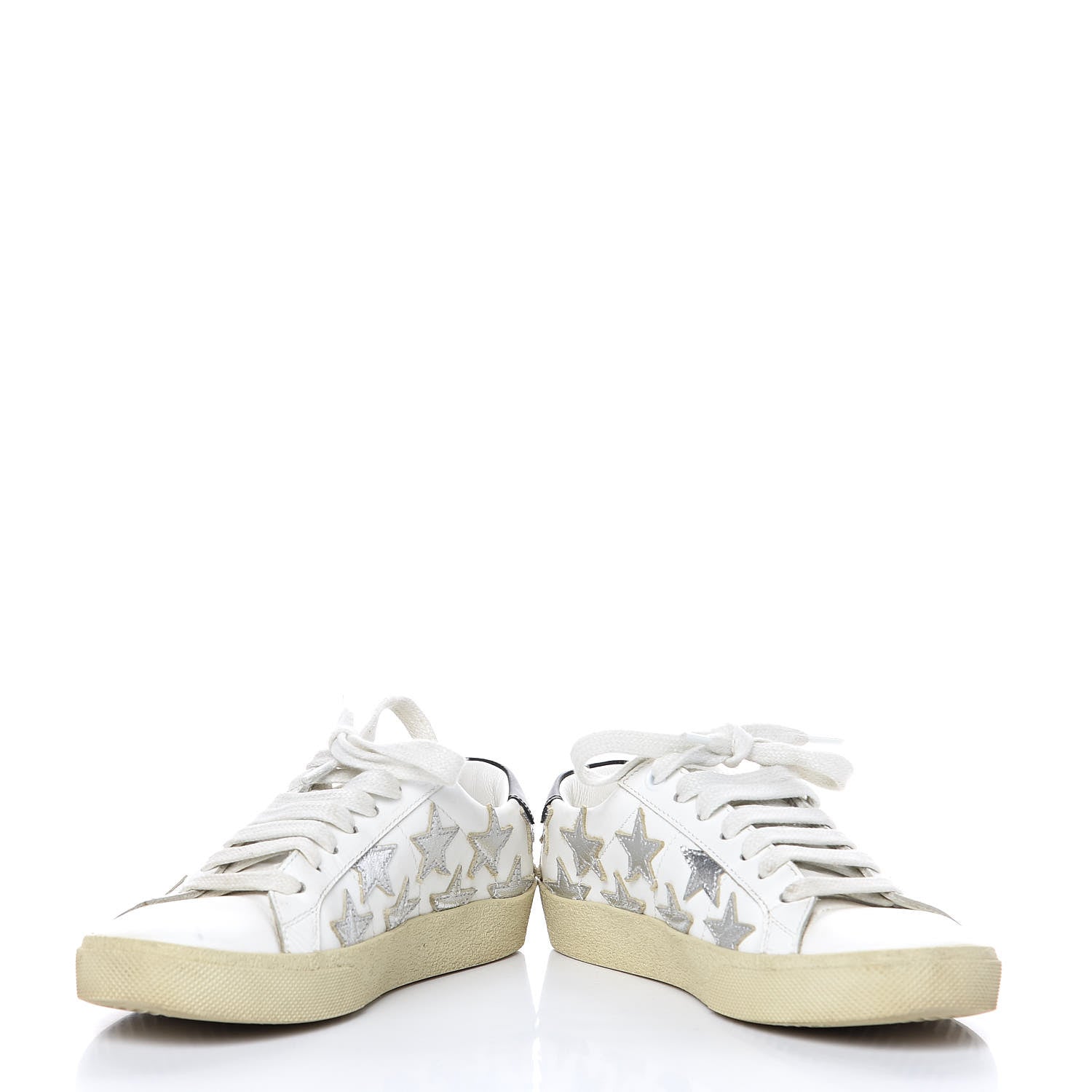 Saint Laurent Nappa Star Court Sneakers 34 Off White 5 of 13