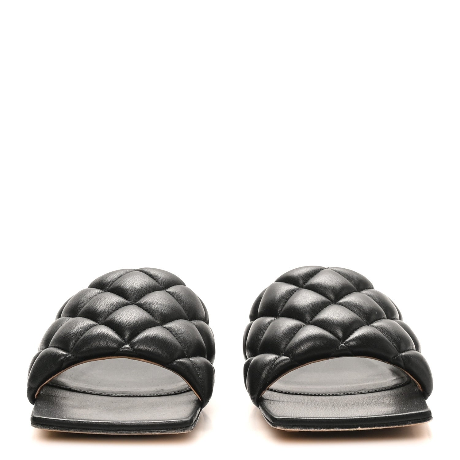 Bottega Veneta Nappa Matelasse Padded Flat Sandals 38.5 Black 2 of 9