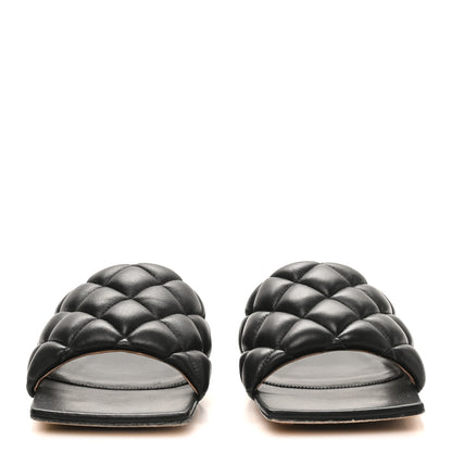 Bottega Veneta Nappa Matelasse Padded Flat Sandals 38.5 Black 2 of 9