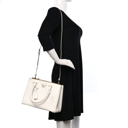 Prada Saffiano Lux Small Galleria Double Zip Tote White 2 of 13