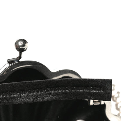 Balenciaga Satin Pearl Shell Clutch Bag Black 9 of 11