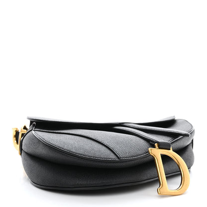 Christian Dior Grained Calfskin Saddle Bag Black 4 of 11