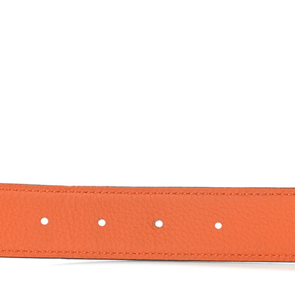 Hermes Togo Box 32mm Belt Strap 90 Orange Black 6 of 7