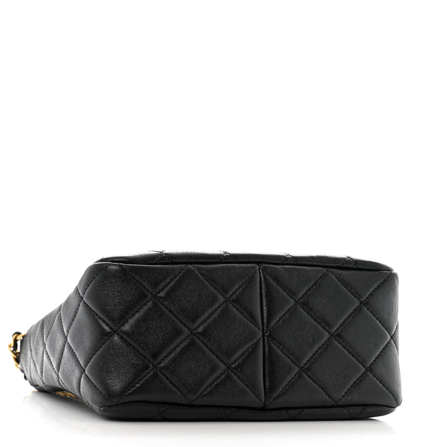 Lambskin Quilted Multi Chain Hobo Black