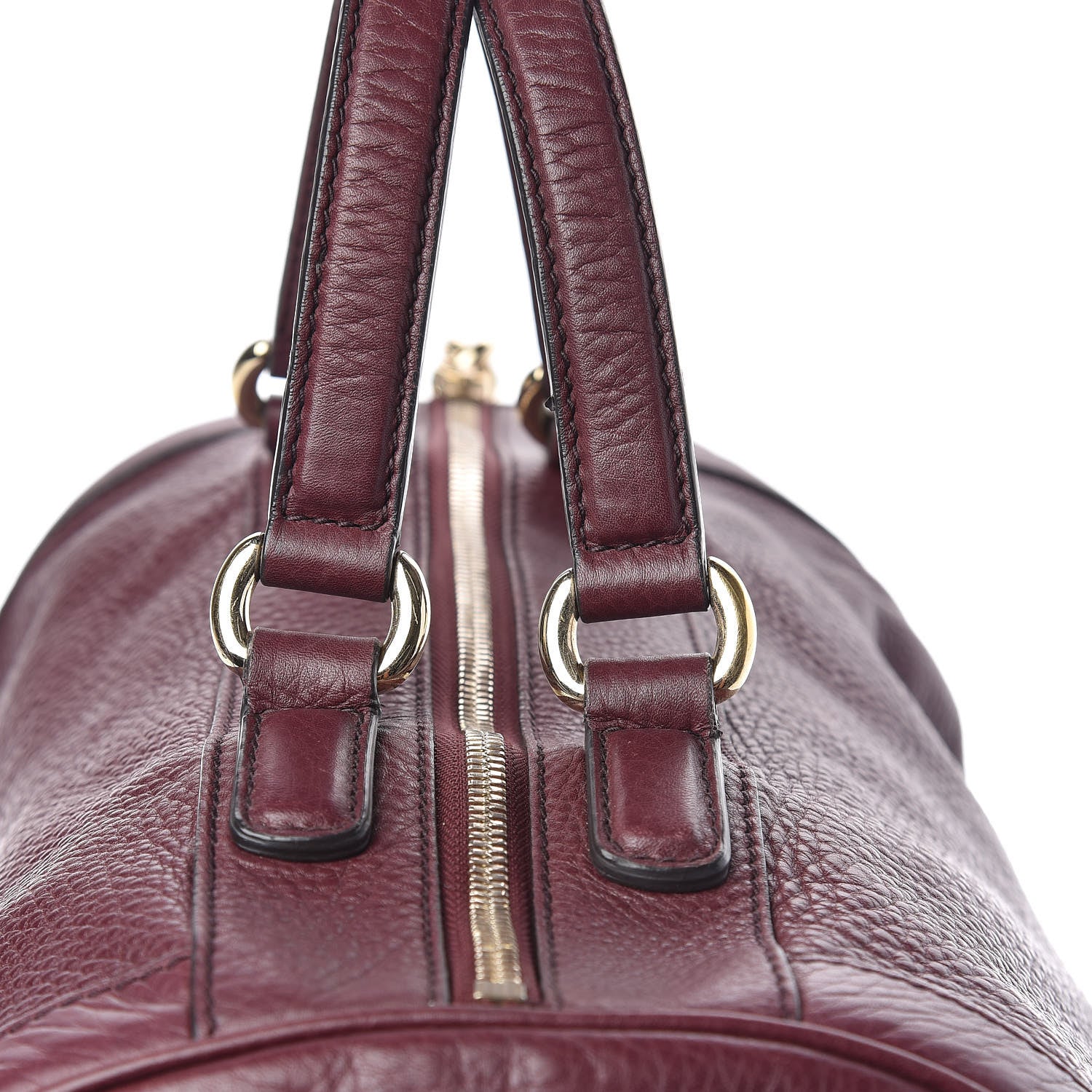 Gucci Pebbled Calfskin Medium Soho Boston Burgundy 15 of 15