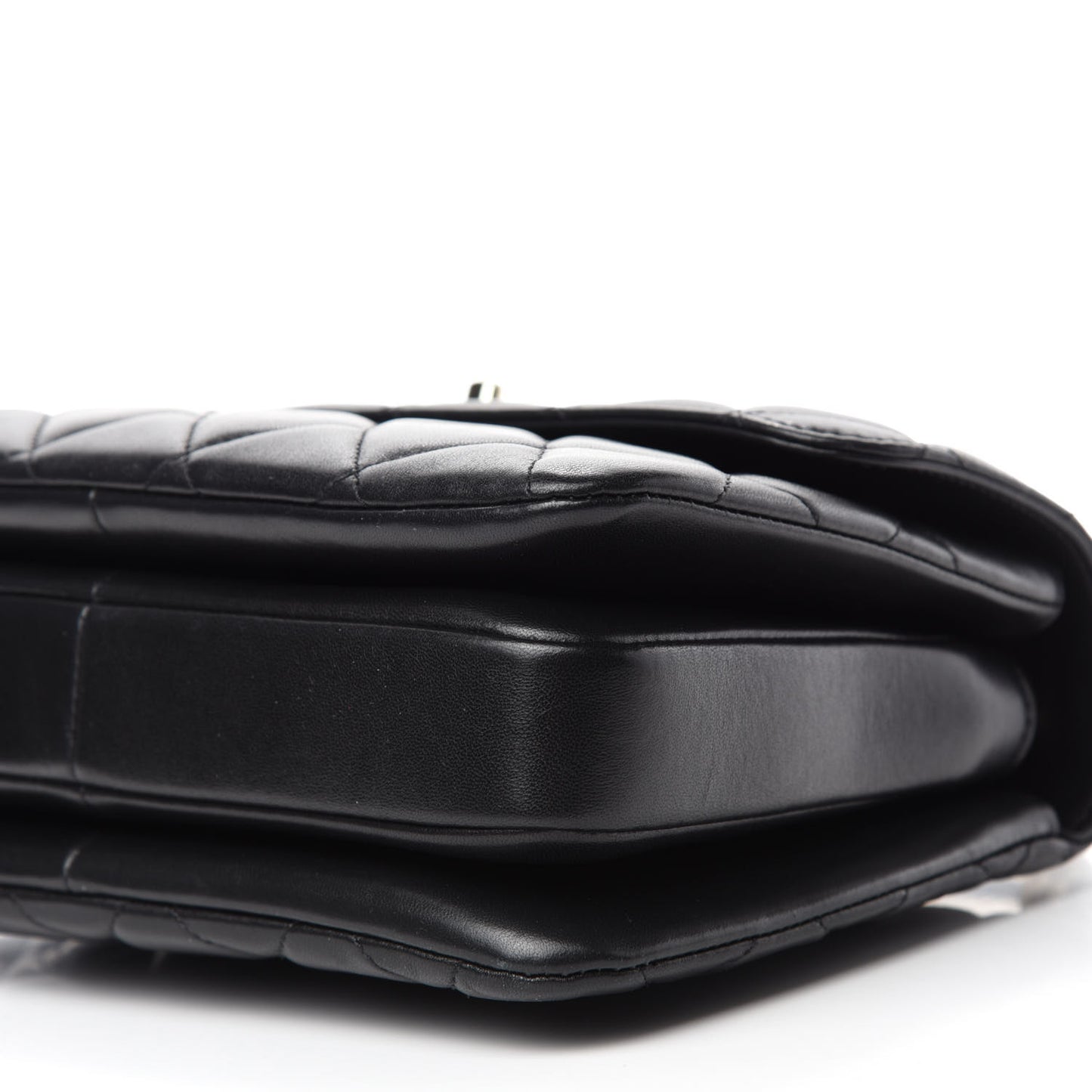 Lambskin Quilted Small Trendy CC Dual Handle Flap Bag Black