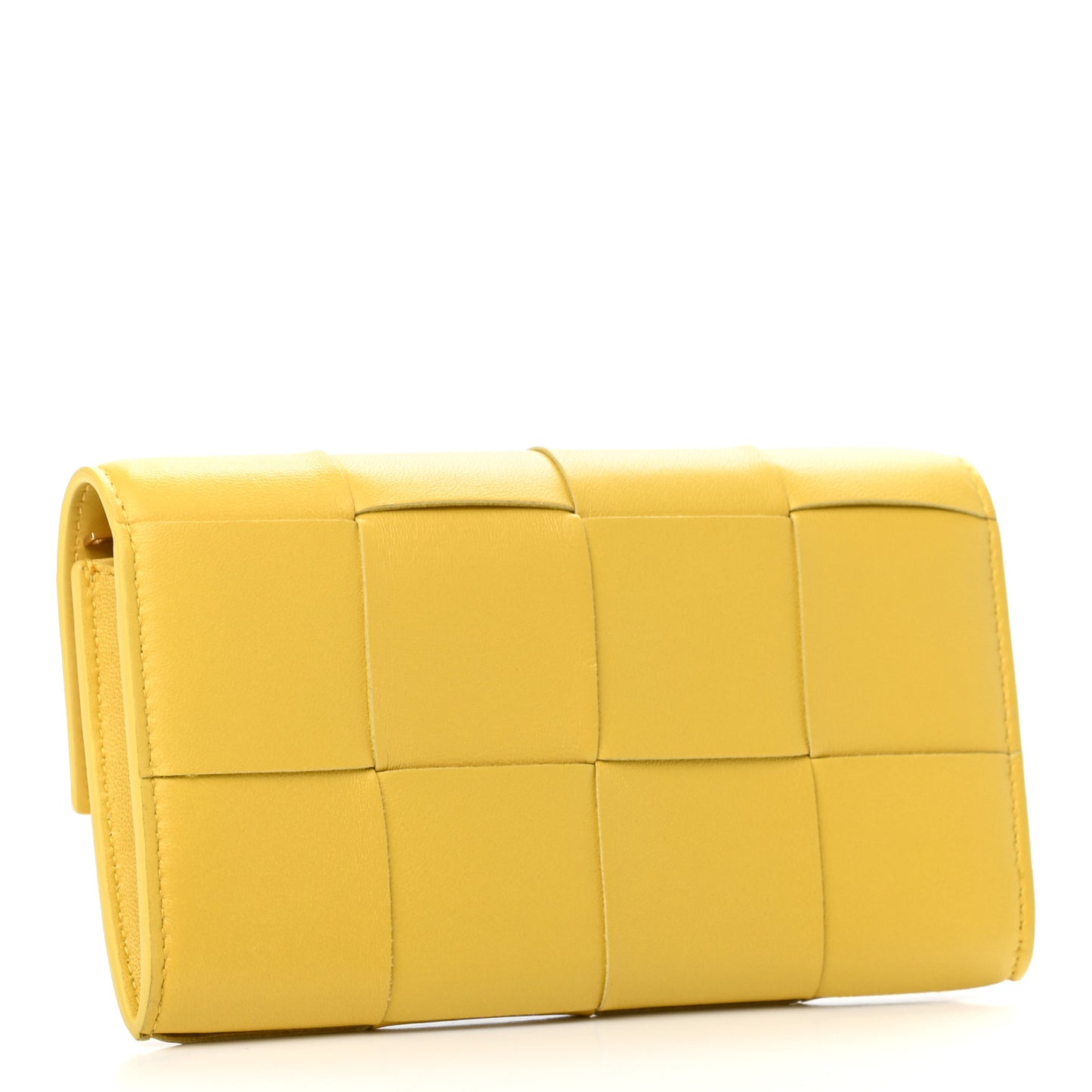 Nappa Intrecciato Flap Wallet Buttercup