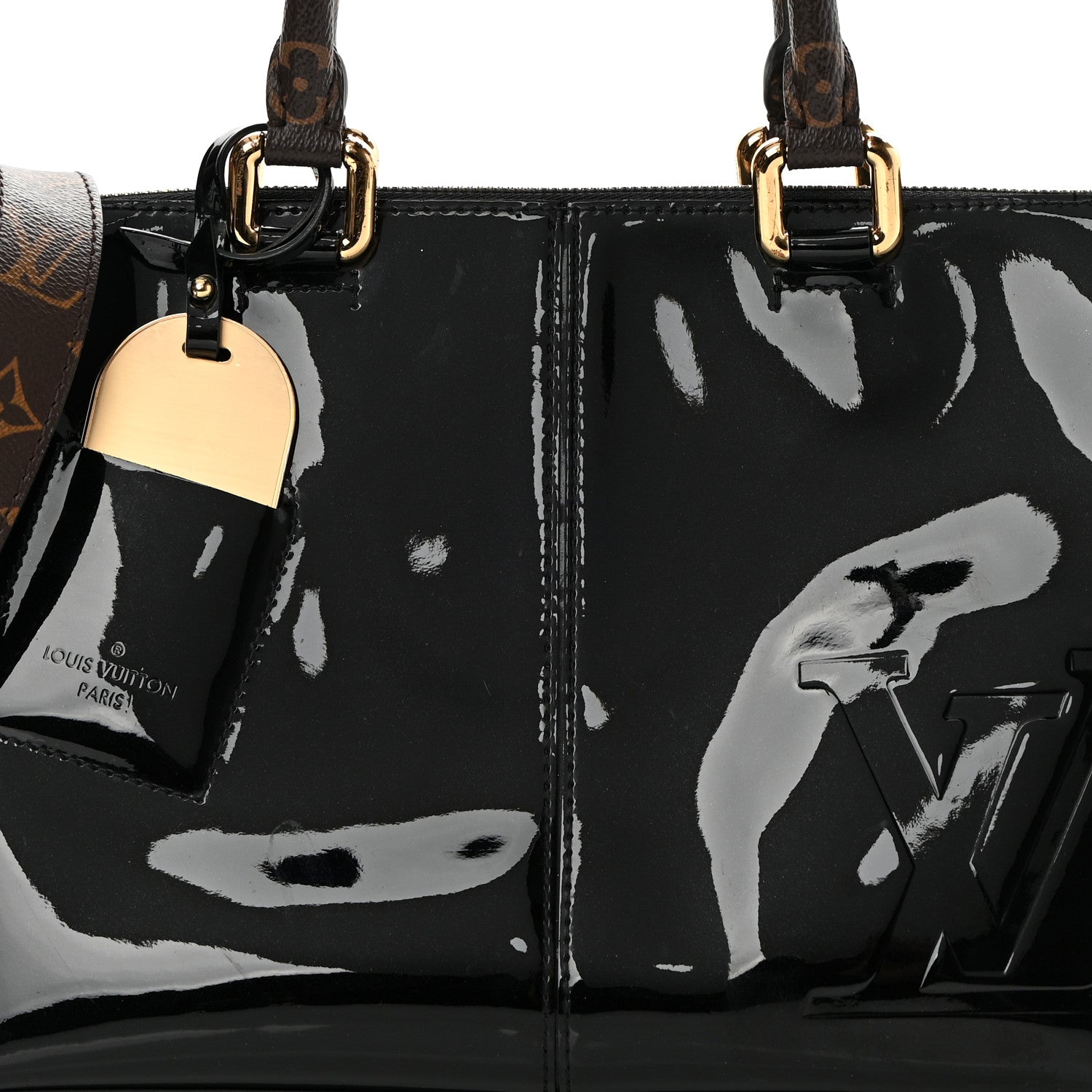 Louis Vuitton Patent Calfskin Miroir Tote Black 4 of 16