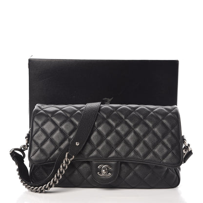 Chanel Grained Calfskin Quilted Medium Casual Rock Flap Black 10 of 10